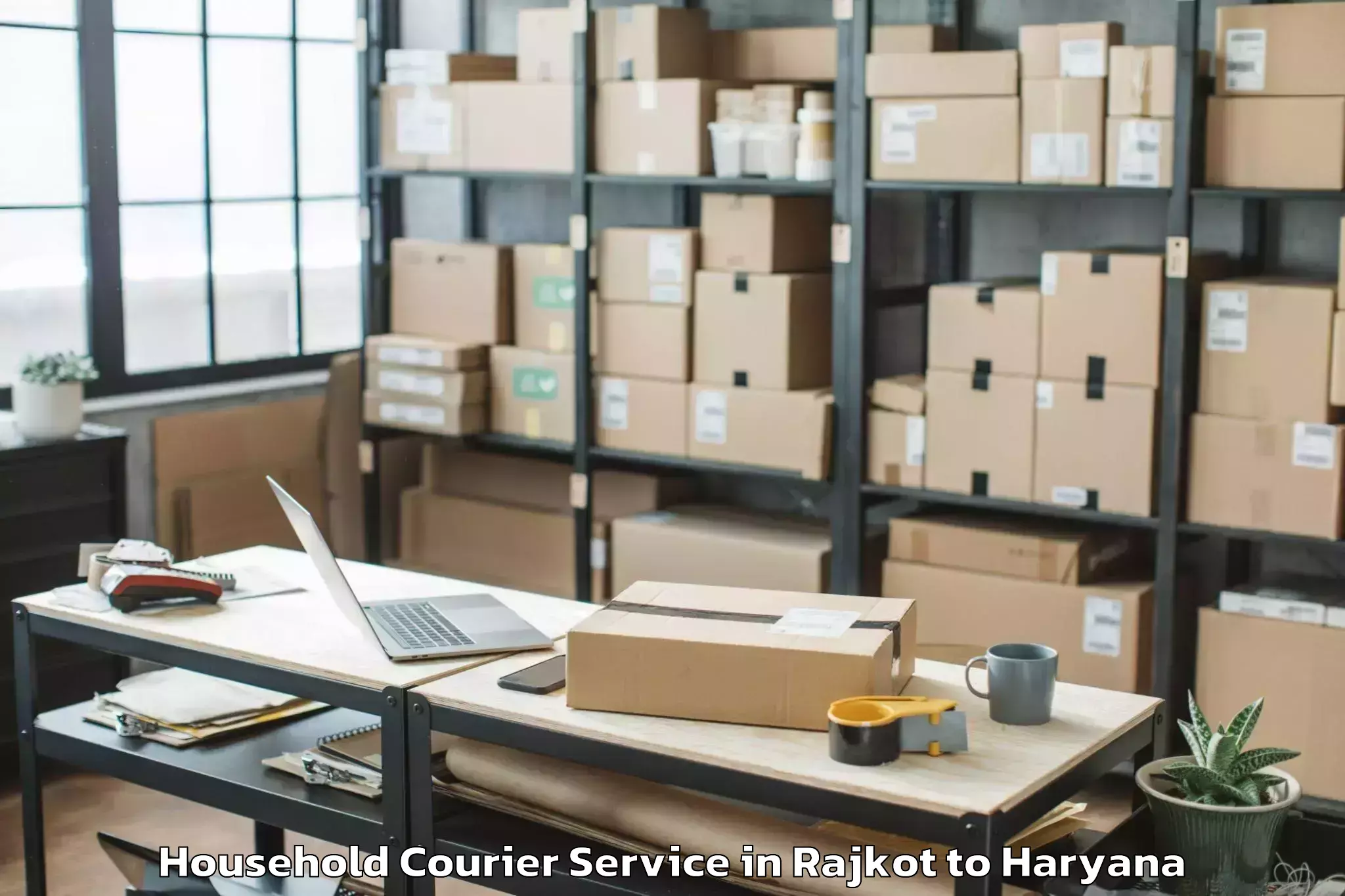 Reliable Rajkot to Pdm University Bahadurgarh Household Courier